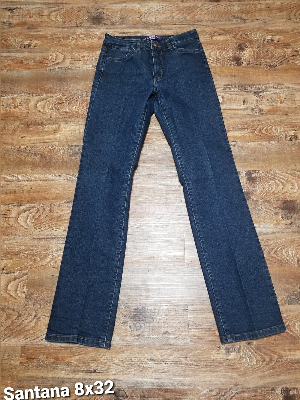 Santana Dark Blue Straight-Leg Denim Jeans 8x32